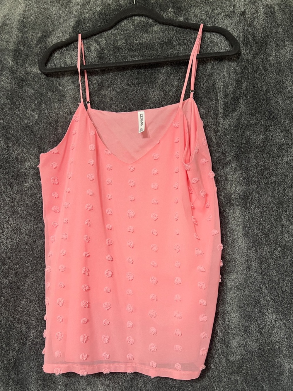Zenana Outfitters Pink Pom-Pom Spaghetti Strap Cami